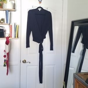 Black wrap sweater